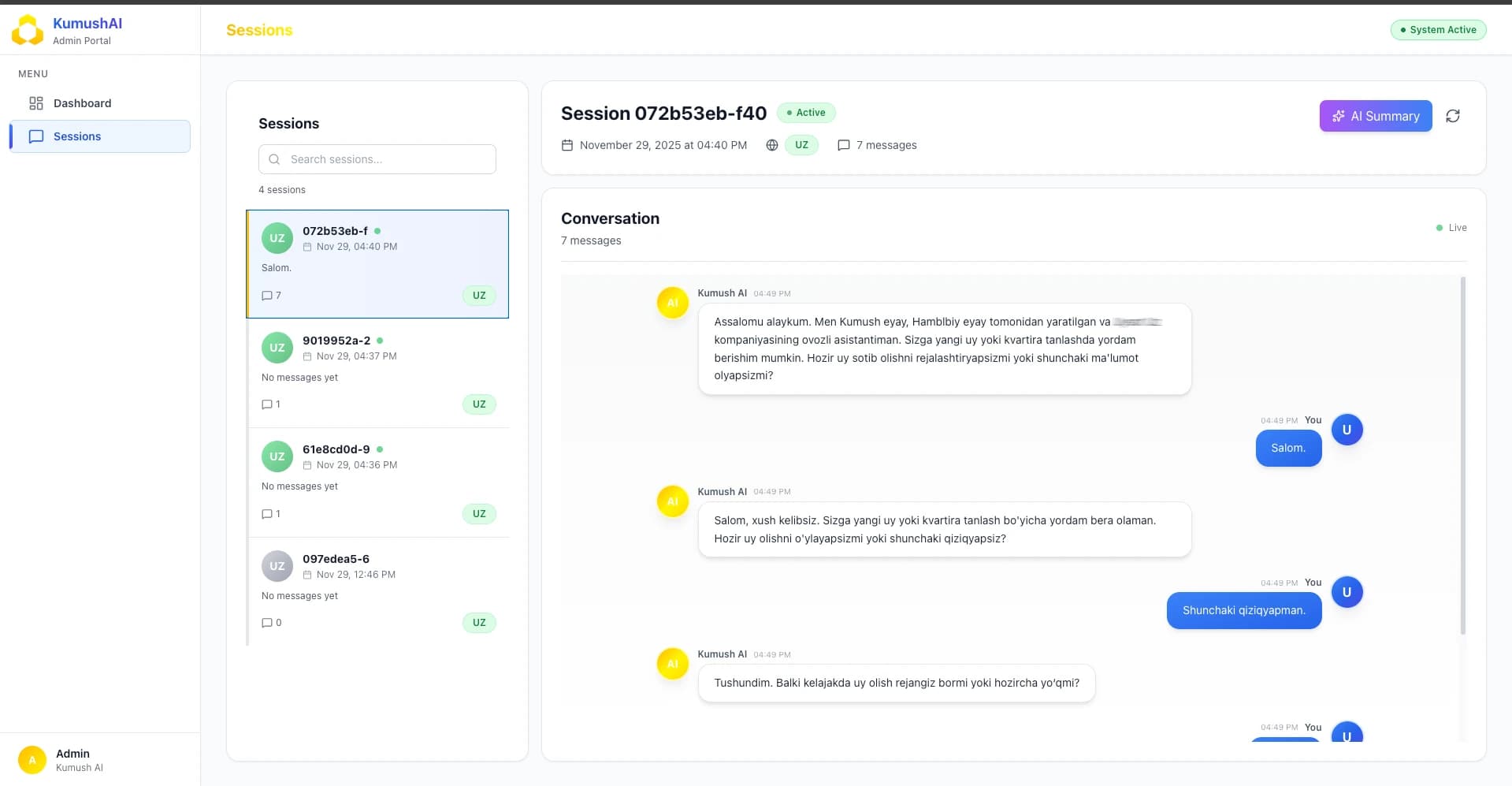 Kumush AI Workflow Image